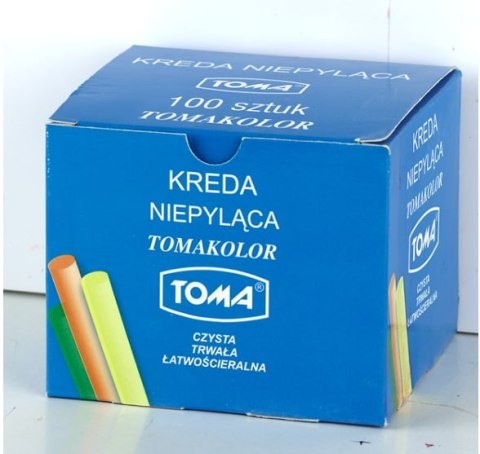Kreda szkolna niepyląca kolorowa - opakowanie 100 pałeczek mix TO-80201 Toma Kreda szkolna niepyląca kolorowa - opakowanie 100 pałeczek mix TO-80201 Toma