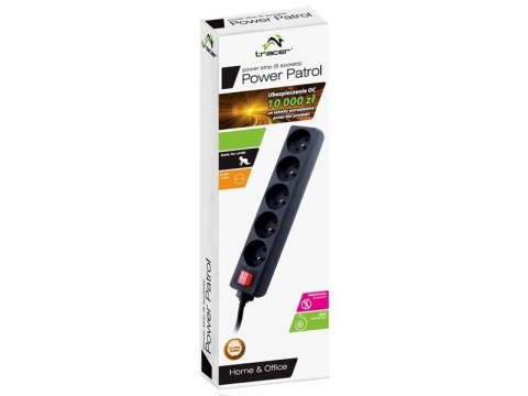 Listwa zasilająca TRACER PowerGEAR czarna 5m 5 gniazd TRL-100C TRALIS47138 Listwa zasilająca TRACER PowerGEAR czarna 5m 5 gniazd TRL-100C TRALIS47138