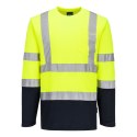 Dwukolorowa koszulka t-shirt Cotton Comfort z długimi rękawami