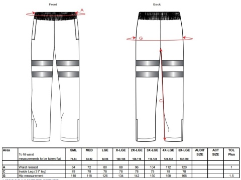 Spodnie ostrzegawcze RIS