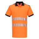 PW3 Hi-Vis Cotton Comfort Polo Shirt S/S Pomarańczowy/Czarny
