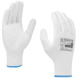 RĘKAWICE OCHRONNE POWLEKANE PU X-TOUCH WHITE ROZM. 6