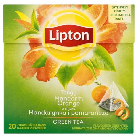 Herbata LIPTON PIRAMID GREEN TEA 20t zielona mandarynka pomarańcza Herbata LIPTON PIRAMID GREEN TEA 20t zielona mandarynka pomarańcza