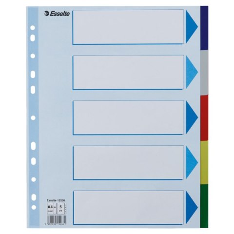 Przekładki plastikowe MAXI z PP ESSELTE 5 kart 15266 Przekładki plastikowe MAXI z PP ESSELTE 5 kart 15266