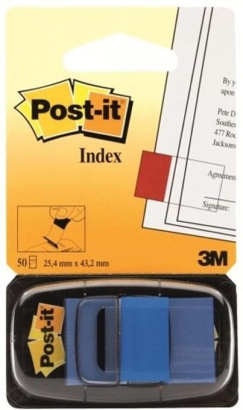 Zakładki indeksujące POST-IT 25x43mm niebieskie 680-2 50sztuk 3M Zakładki indeksujące POST-IT 25x43mm niebieskie 680-2 50sztuk 3M