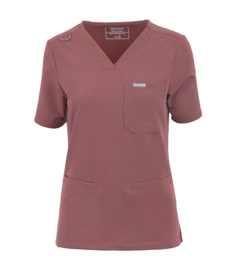 MYNTS V-Neck Two Pockets - Scrub Top Women WMT002 Terra Rose - Terra Rose XL