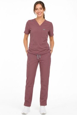 MYNTS V-Neck Two Pockets - Scrub Top Women WMT002 Terra Rose - Terra Rose XL