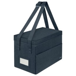 Kompaktowa torba na akcesoria Leitz Fabric, do pracy przy gorących biurkach, z pokrywką, ciemnoszara 67240089.