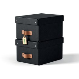 Pudełko do przechowywania Leitz Puro z pokrywką, małe, 7 l, z tektury w 100% z recyklingu, 2 szt., czarne 61470095.