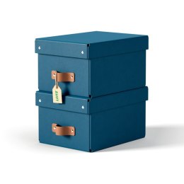 Pudełko do przechowywania Leitz Puro z pokrywką, małe, 7 l, z tektury w 100% z recyklingu, 2 szt., granatowe 61470068.