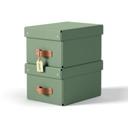 Pudełko do przechowywania Leitz Puro z pokrywką, małe, 7 l, z tektury w 100% z recyklingu, 2 szt., zielone 61470050.