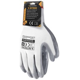 RĘKAWICE OCHRONNE Z ZAWIESZKĄ POWLEKANE NITRYLEM X-NITRON ROZM. 10