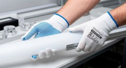RĘKAWICE OCHRONNE POLIESTROWE Z NAKROPIENIEM X-POINTER