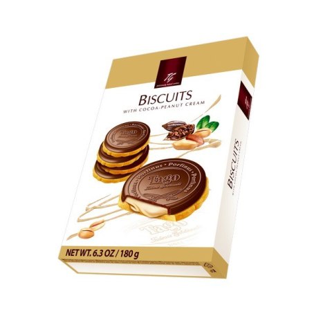 Ciastka KARDYNAŁKI TAGO z kremem kakaowo-orzechowym 180g