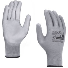 RĘKAWICE OCHRONNE POWLEKANE PU X-TOUCH GREY ROZM. 7