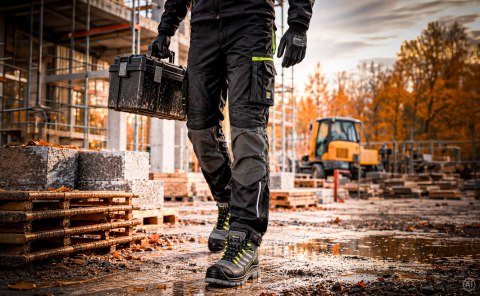 SPODNIE DO PASA SOFTSHELL POWERFLEX BLACK ROZM. 48
