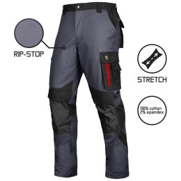 SPODNIE DO PASA ULTRATECH RIP-STOP STRETCH GREY ROZM. 46
