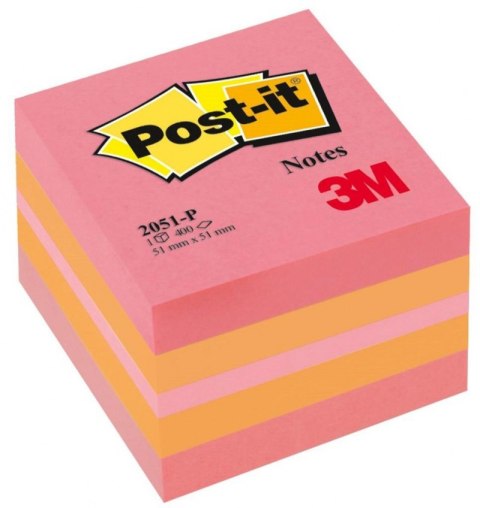 Mini Kostka samoprzylepna POST-IT_ (2051P), 51x51mm, 1x400 kart., różowa Mini Kostka samoprzylepna POST-IT_ (2051P), 51x51mm, 1x400 kart., różowa