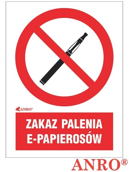 Naklejka ZAKAZ PALENIA E-PAPIEROSÓW 150X200 ZZ-12P6