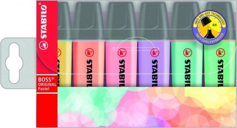 Zakreślacz STABILO BOSS kolory pastelowe komplet 6szt. 70/6-2 Zakreślacz STABILO BOSS kolory pastelowe komplet 6szt. 70/6-2