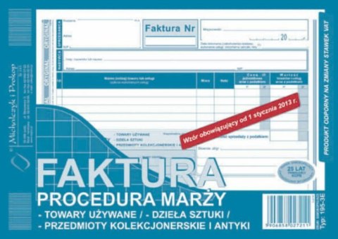 195-3E Faktura procedura marży towary używane A5 (o+1k) MICHALCZYK