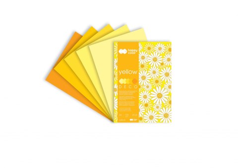 Blok Deco Yellow A4, 170g, 20 ark, 5 kol. tonacja żółta, Happy Color HA 3717 2030-012 Blok Deco Yellow A4, 170g, 20 ark, 5 kol. tonacja żółta, Happy Color HA 3717 2030-012