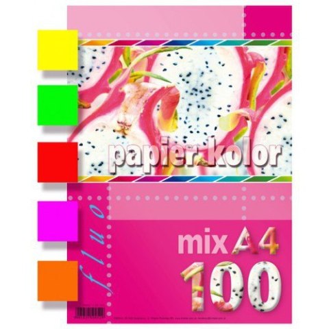 Papier xero A4 mix fluorescencyjny (100 arkuszy) KRESKA Papier xero A4 mix fluorescencyjny (100 arkuszy) KRESKA
