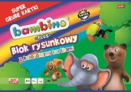 Blok rysunkowy z kolorowymi kartkami A3 16 kartek bambino plus, 120g/m2 ST.MAJEWSKI (X)