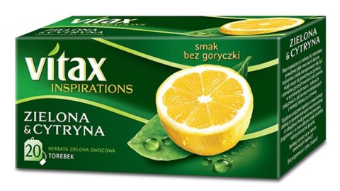 Herbata VITAX INSPIRATIONS zielona z cytryną (20 saszetek) 30g zawieszka