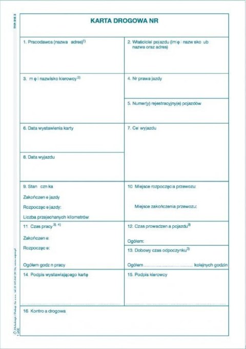 815-3N Karta drogowa A5 Numeryczna