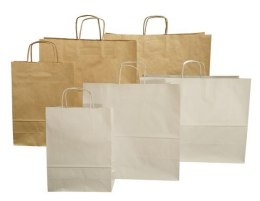 Torba papierowa ECOBAG 240x100x360 100g biała E2001100 ekologiczna