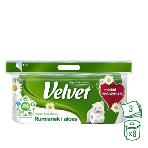 Papier toaletowy Velvet Ecoroll rumianek & aloes 8 rolek Papier toaletowy Velvet Ecoroll rumianek & aloes 8 rolek