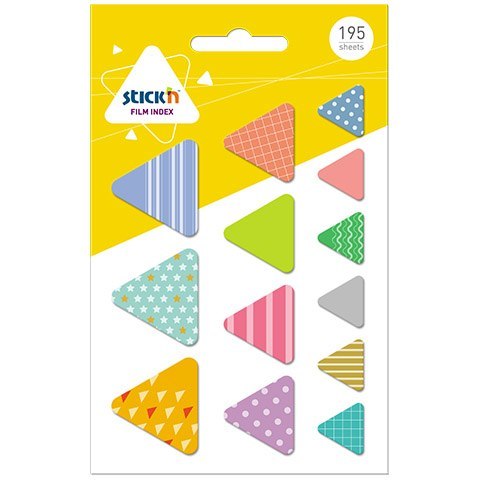 Zakładki indeksujące STICKN kształty, różne rozmiary TRÓJKĄTY 195szt. 21762