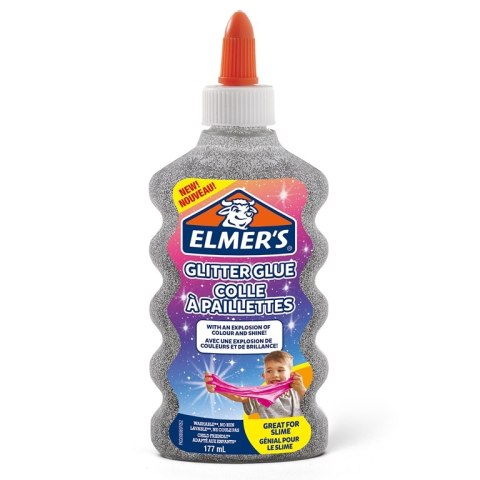 Elmers klej brokatowy, srebrny, zmywalny i przyjazny dzieciom, 177ml, 2077255