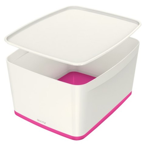Pojemnik MyBOX duży z pokrywką biało-różowy LEITZ 52161023 Pojemnik MyBOX duży z pokrywką biało-różowy LEITZ 52161023