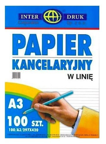 Papier kancelaryjny A3 linia (100) INTERDRUK