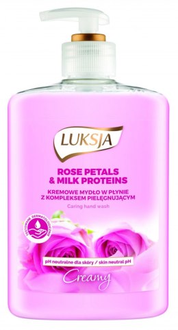 LUKSJA Mydło w płynie z dozownikiem 500 ml PŁATKI RÓŻA&MLEKO 8889