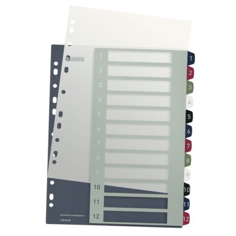 Przekładki plast. do nadruku tekstu na kartę, Leitz Style, 1-12 12380000 Przekładki plast. do nadruku tekstu na kartę, Leitz Style, 1-12 12380000