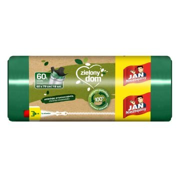 JAN NIEZBĘDNY Worki LD Ekologiczne zielone zawiązywane 60l 18 szt.35209 JAN NIEZBĘDNY Worki LD Ekologiczne zielone zawiązywane 60l 18 szt.35209