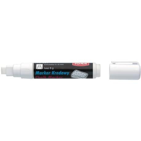 Marker kredowy, końcówka ścięta 8mm, 8g tuszu biały TO-291 Toma Marker kredowy, końcówka ścięta 8mm, 8g tuszu biały TO-291 Toma