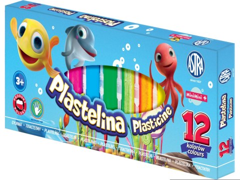 Plastelina Astra z brokatem 12 kolorów, 303107001 Plastelina Astra z brokatem 12 kolorów, 303107001