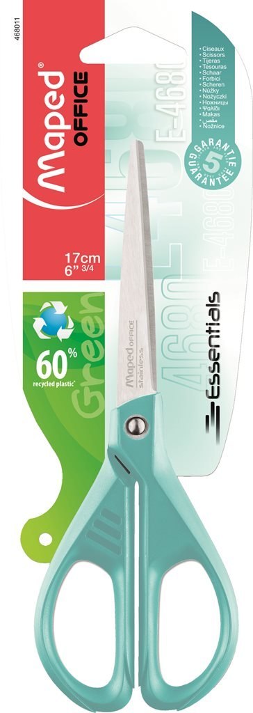 Nożyczki ekologiczne ESSENTIALS GREEN pastel 17 cm MAPED 468011 Nożyczki ekologiczne ESSENTIALS GREEN pastel 17 cm MAPED 468011