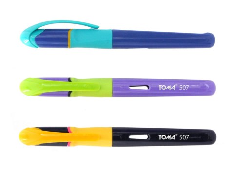 Pióro wieczne Fine z cienką stalówką, 0,5mm. 3 kolory obudowy mix TO-507 Toma Pióro wieczne Fine z cienką stalówką, 0,5mm. 3 kolory obudowy mix TO-507 Toma