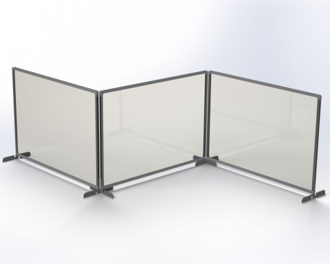 Osłona ochronna szyba pleksi w ramie aluminiowej, metalowa podstawa srebrna 60x65 Osłona ochronna szyba pleksi w ramie aluminiowej, metalowa podstawa srebrna 60x65