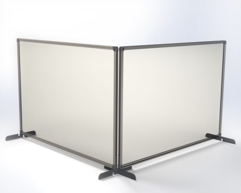 Osłona ochronna szyba pleksi w ramie aluminiowej, metalowa podstawa srebrna 60x65 Osłona ochronna szyba pleksi w ramie aluminiowej, metalowa podstawa srebrna 60x65