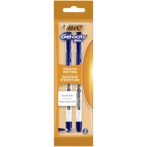 Długopis żelowy BIC Gel-ocity Stic 0.5mm niebieski, blister 2szt, 989707