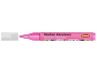 Marker akrylowy, fibrowa końcówka okrągła 2-5mm, różowy metalic TO-402 Toma