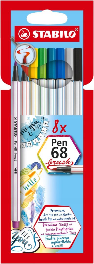 Flamaster Pen 68 BRUSH etui 8 szt. 568/08-21 STABILO