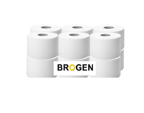 Papier toaletowy JUMBO biały celuloza 2 warstwowy 100M BROGEN (12 rolek w opakowaniu) Papier toaletowy JUMBO biały celuloza 2 warstwowy 100M BROGEN (12 rolek w opakowaniu)