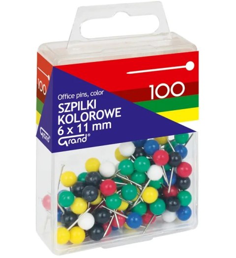 Szpilki Kolorowe 100 GRAND T4, 6x11mm GRAND 110-1672 Szpilki Kolorowe 100 GRAND T4, 6x11mm GRAND 110-1672